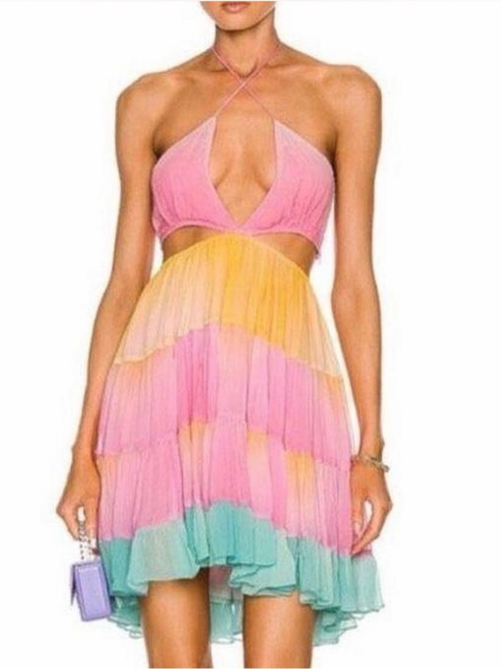 Rococo Sand Zale Cutout Mini Dress Size L
